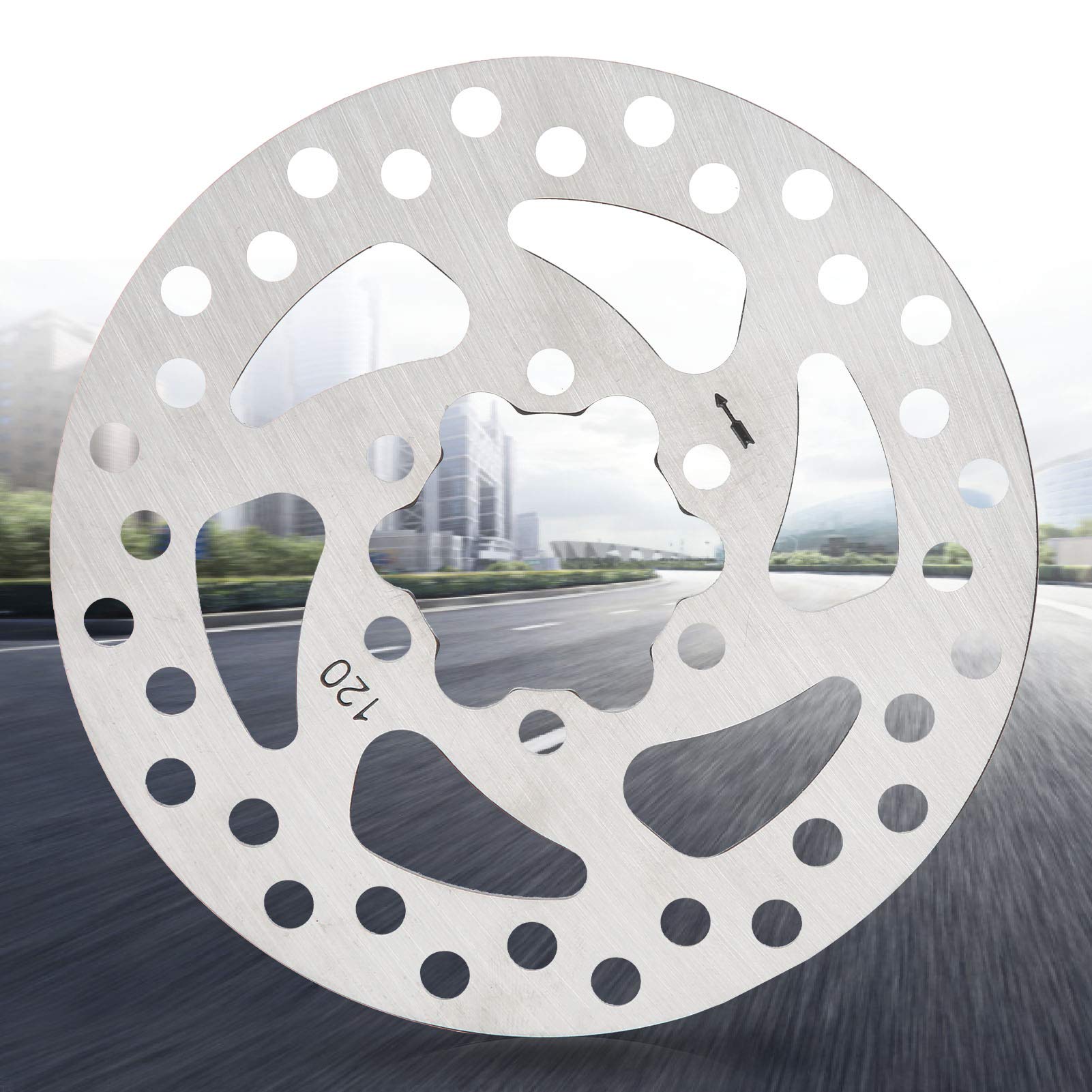 120mm Stainless Steel Electric Scooter Brake Disc - Replacement Rotor Pad for Skateboards & E-Scooters (34mm Inner Diameter) - Durable Braking Solution for Commuting & Urban Riding