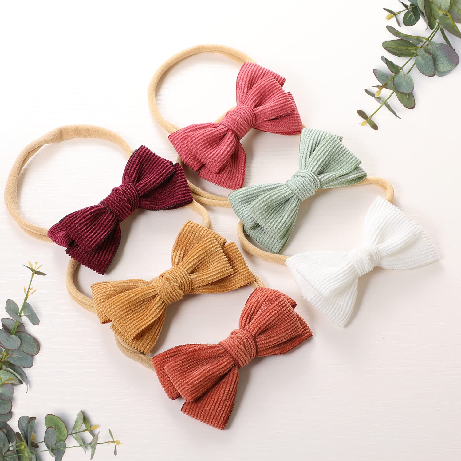 Cute Baby Girl Headbands & Hair Bows Set - Soft Nylon Elastic Hair Accessories for Newborn, Infant & Toddler - Perfect for Photos, Parties & Everyday Outfits