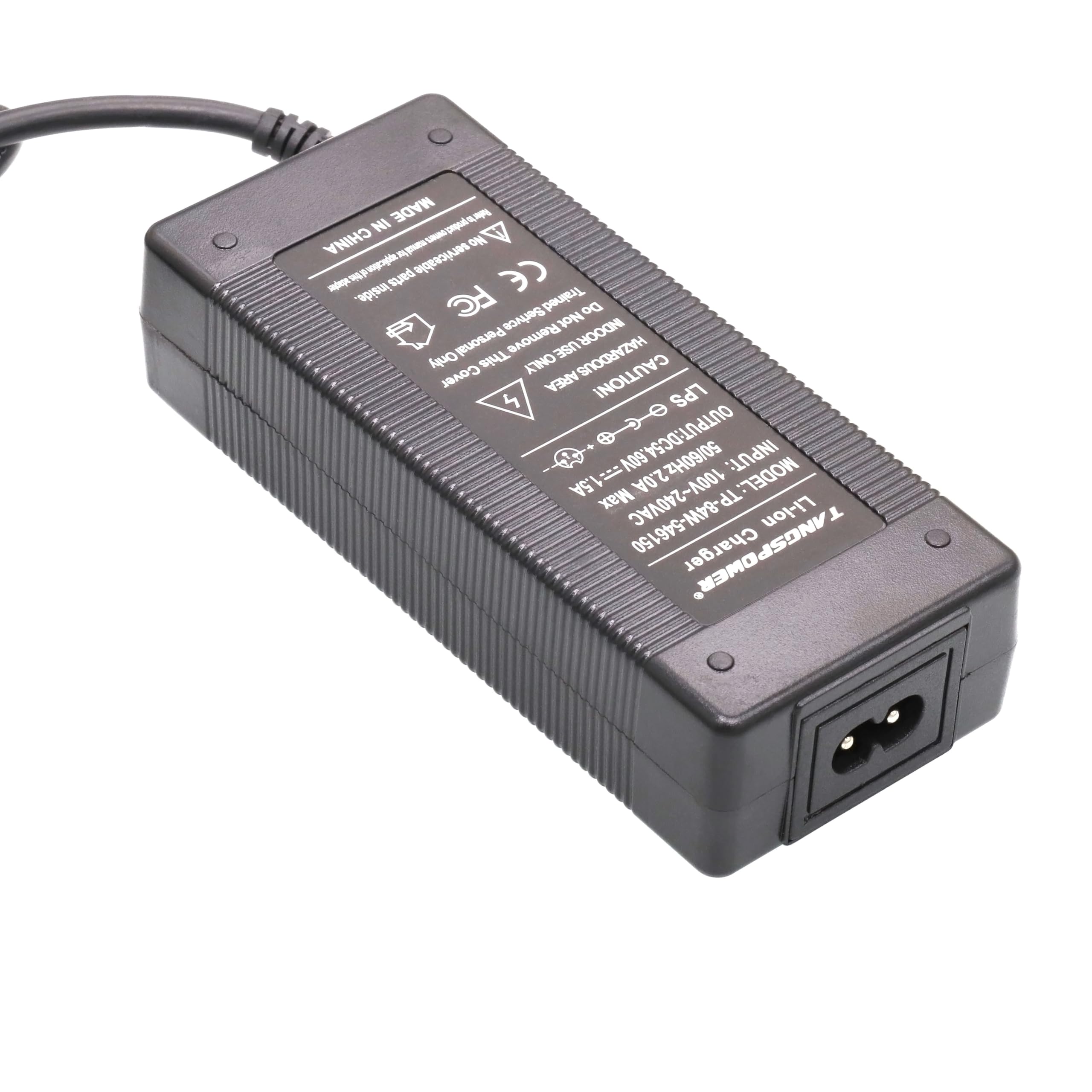48V 54.6V Lithium Battery Charger - 48 Volt DC Power Supply Adapter with 5.5mm Round Plug for Rad Power Bikes, E-Bikes, Scooters & Electric Vehicles - Perfect for Home, Commuting & Outdoor Adventures