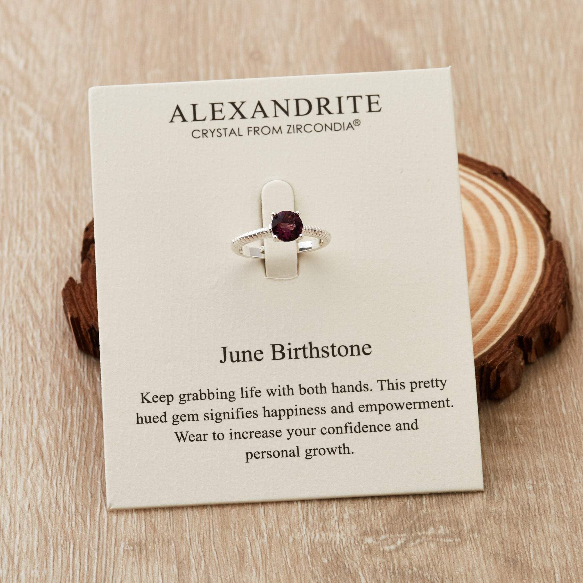 Alexandrite Birthstone Ring with Zirconia - Elegant Jewelry for Gifts & Parties