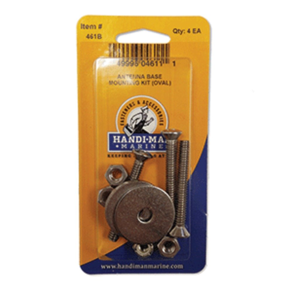Handi-Man Antenna Base Mount Kit (Oval) - Heavy Duty Antenna Mounting Bracket for RV, Boat, Truck & Off-Road Vehicles - Weatherproof & Durable Installation Accessories