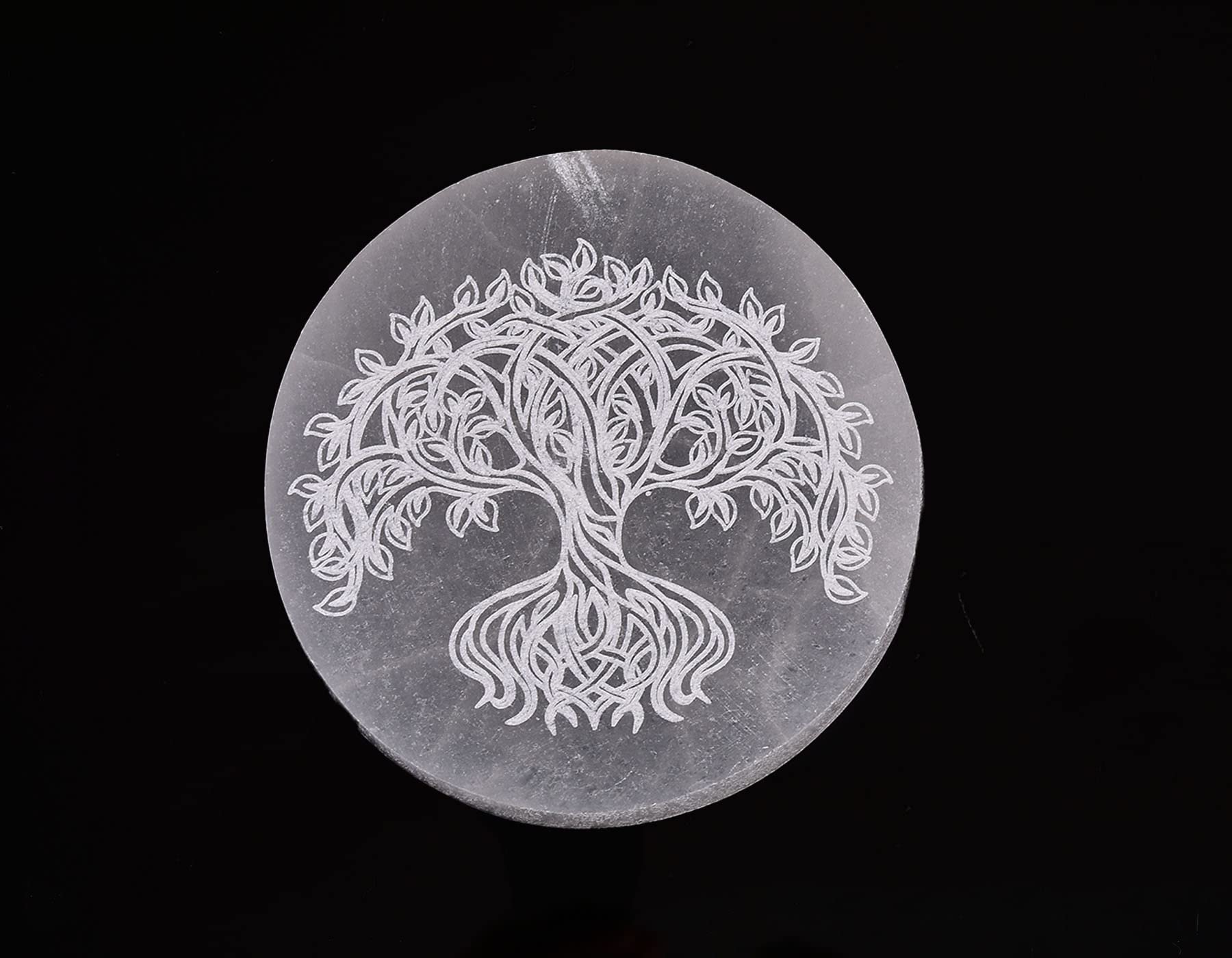 AMOYSTONE 1Pc White Selenite Charging Plate - 3