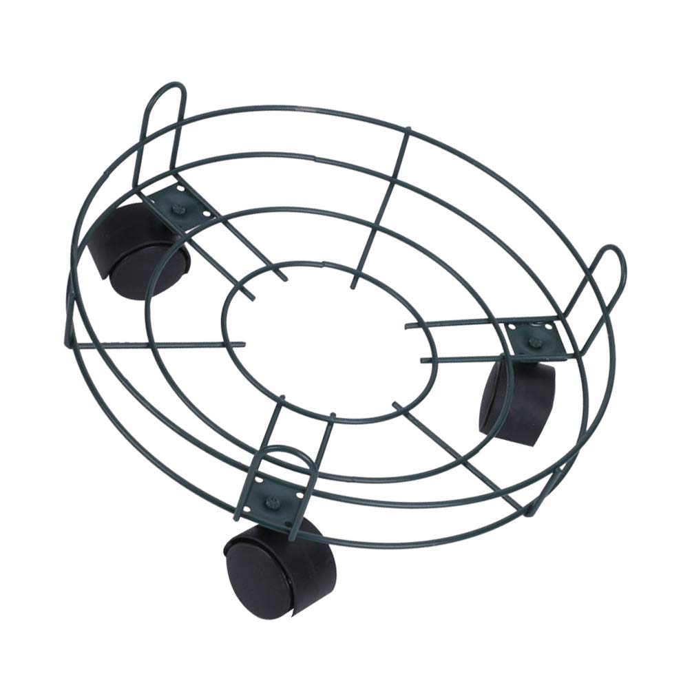 DOITOOL Heavy Duty Round Metal Plant Stand with Wheels - Large Size Flower Pot Holder for Indoor & Outdoor Garden Decor