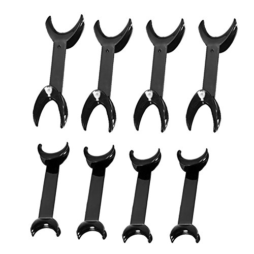 8 Pcs T-Shape Black Intraoral Cheek Lip Retractors - Double Head Dental Mouth Opener for Teeth Whitening, Orthodontic & Surgical Procedures - Perfect for Dentists, Hygienists & DIY Teeth Whitening at Home