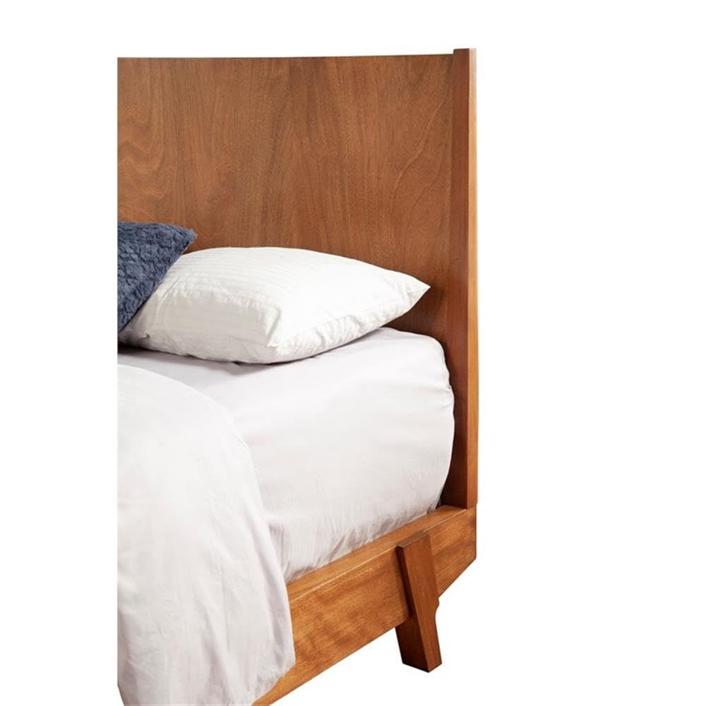 Home Square 3-Piece Bedroom Set with Wooden Platform Bed & 2 Nightstands - Modern Bedroom Furniture for Small Spaces & Guest Rooms