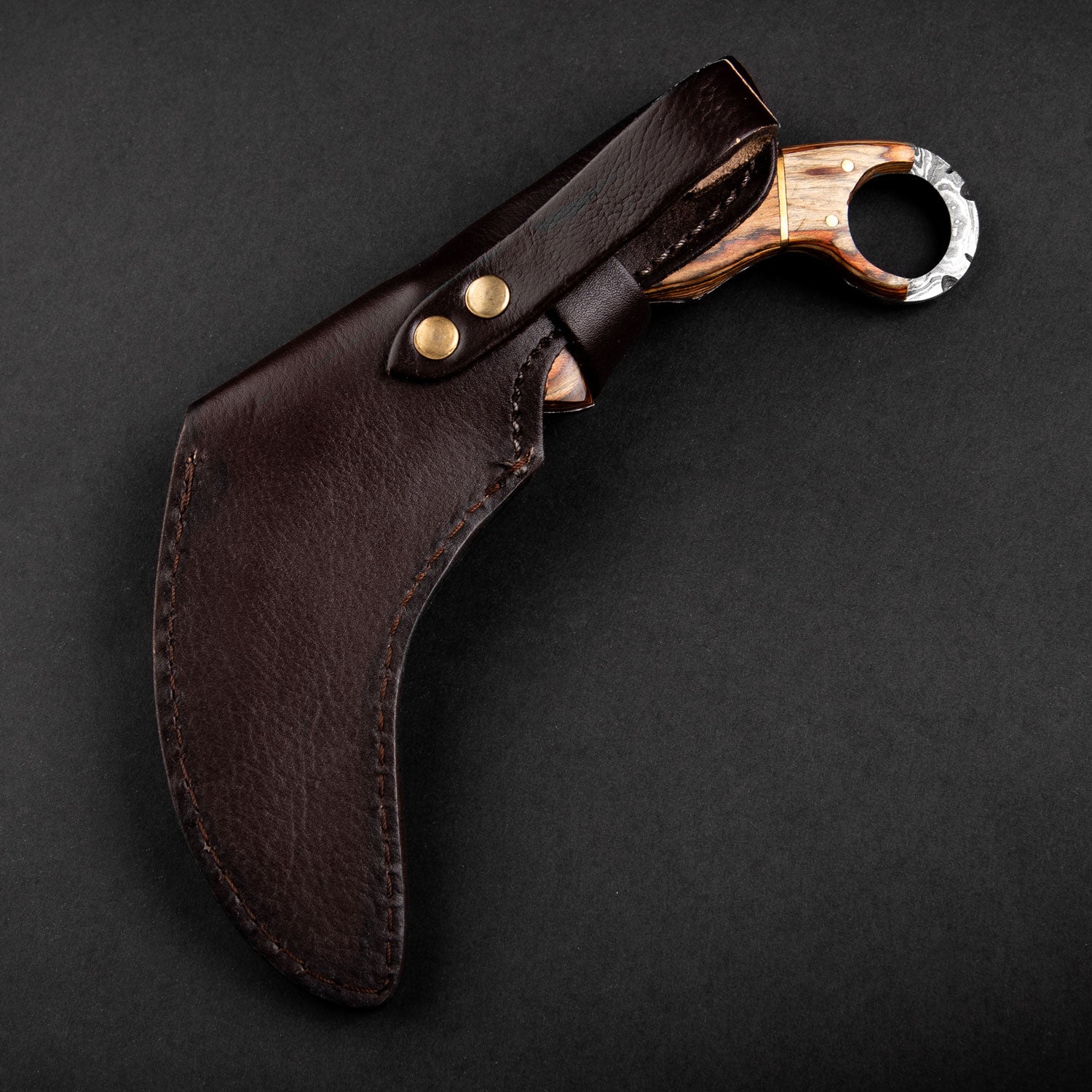 Premium Damascus Steel Karambit Knife - Handcrafted Tiger Claw Design - Tactical Self Defense & Outdoor Survival Tool - Perfect for Camping, Hunting, and Collection