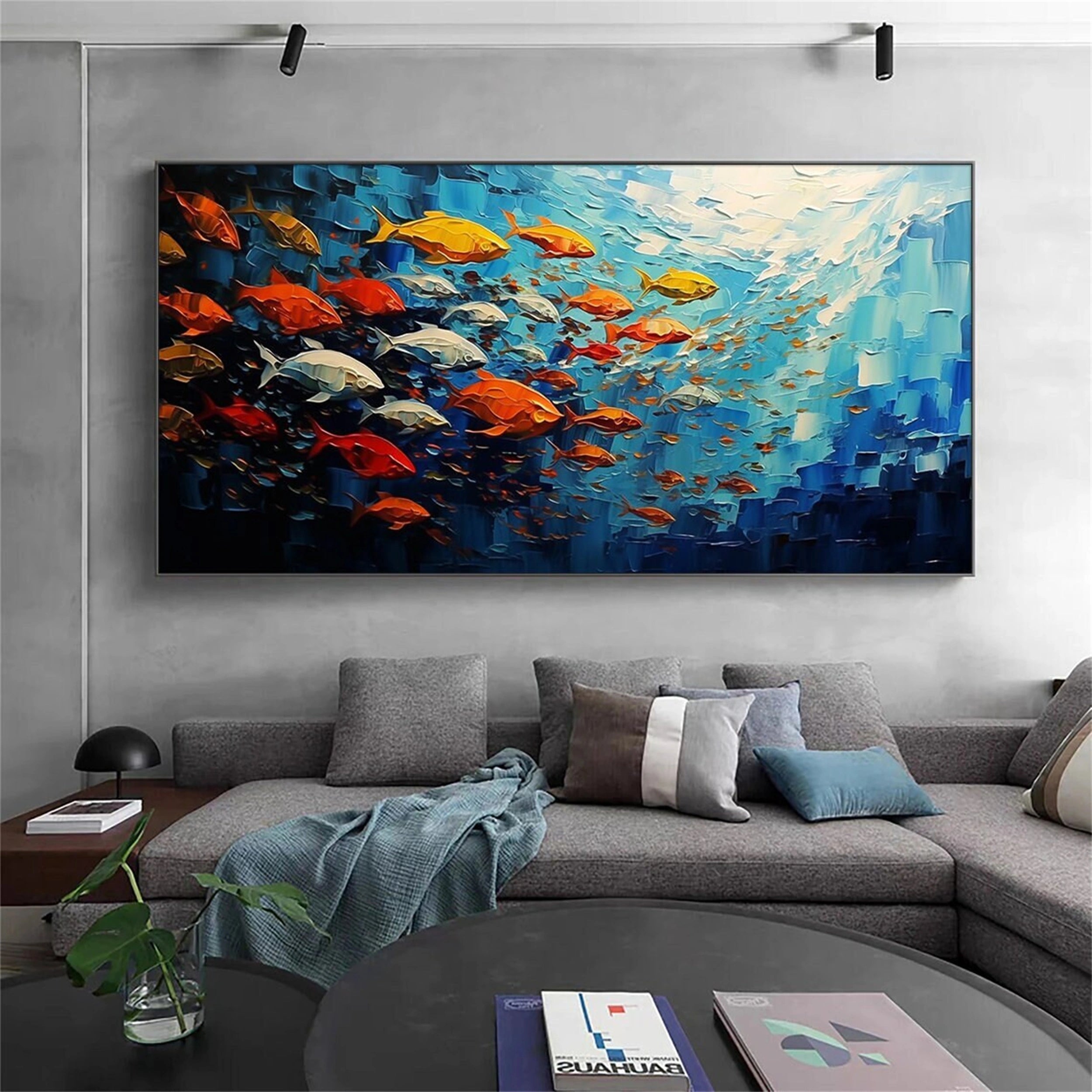 Ocean And Sky Painting #OS 101 - Handmade Canvas Wall Art for Home & Office Decor - Perfect for Living Room, Bedroom, or Office Wall Decor