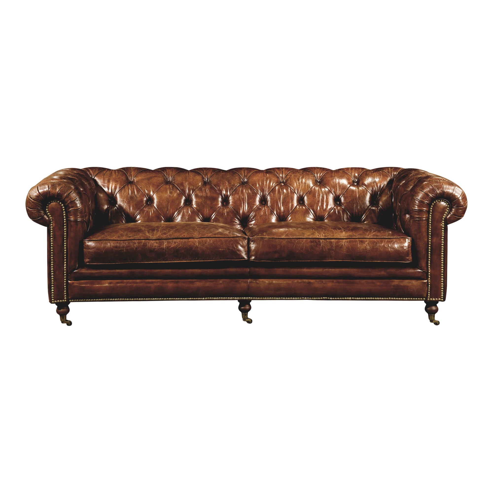 Premium Dark Brown Leather Sofa - Birmingham Collection | Elegant & Durable Living Room Furniture for Home & Office