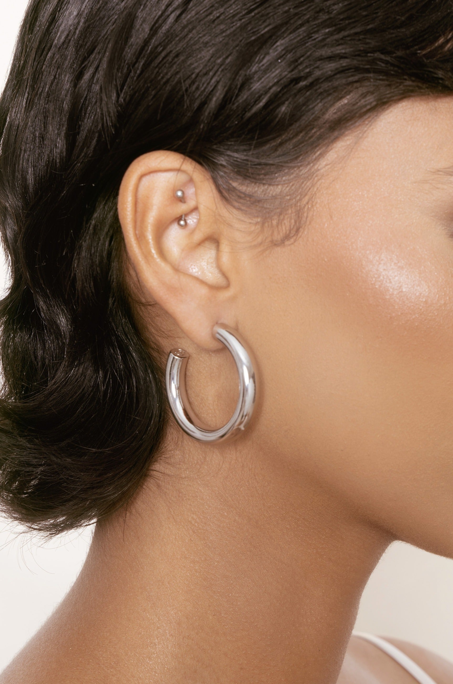 Classic Medium Thick Hoop Earrings for Women - Elegant Everyday Wear & Special Occasions