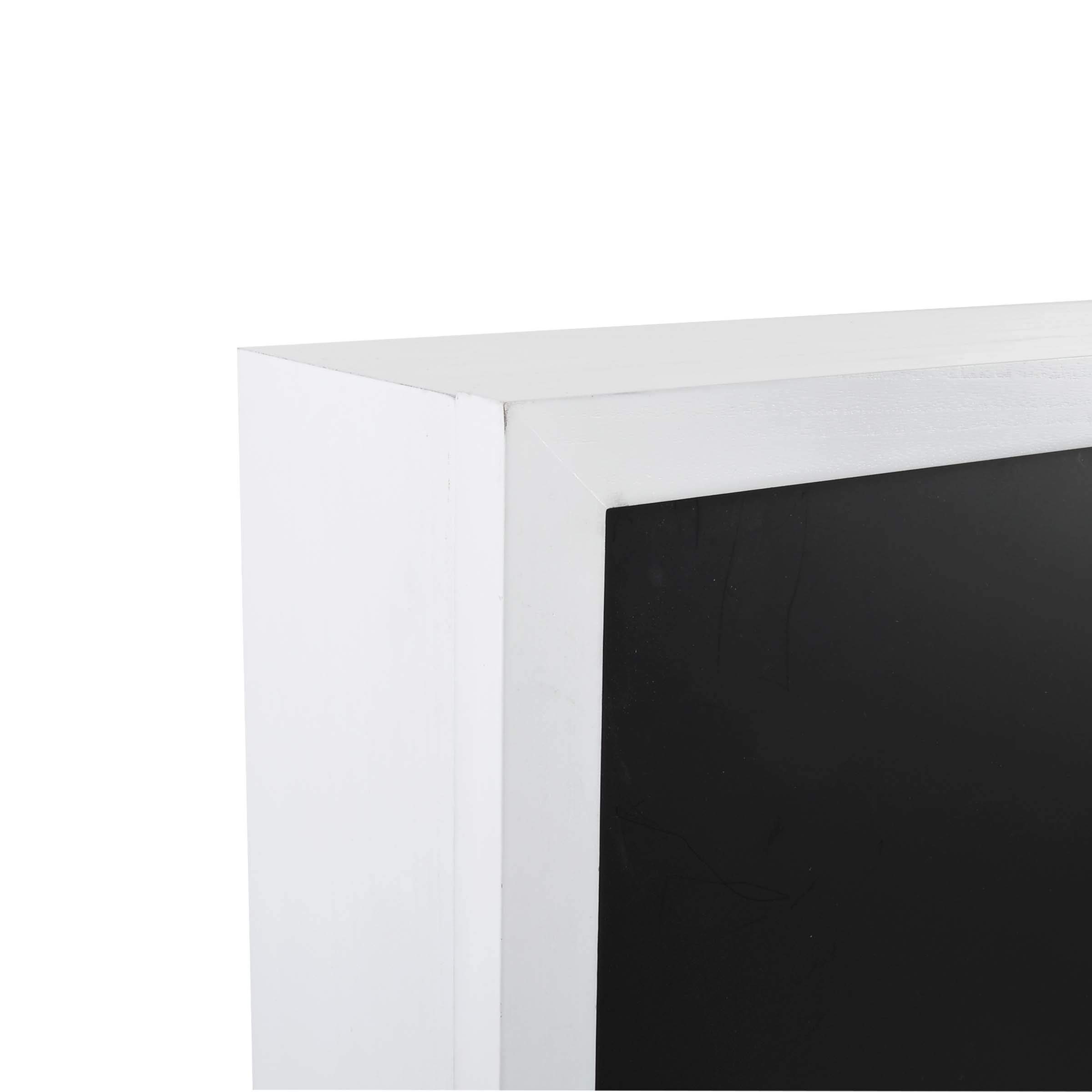 Prinz Wall-Mounted Folding Desk with Chalkboard - 36 x 24 Inches White Floating Desk for Home Office, Space Saving Ready-to-Hang Design with Interior Shelves - Perfect for Small Spaces, Apartments & Work from Home Setup