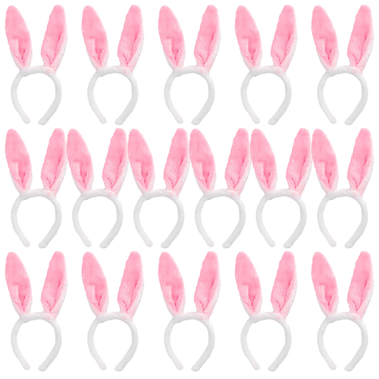 16Pcs Easter Bunny Ears Headbands - Soft Plush Rabbit Ear Hairbands for Kids Easter Party Favors, Costume Accessories & Spring Festival Celebrations