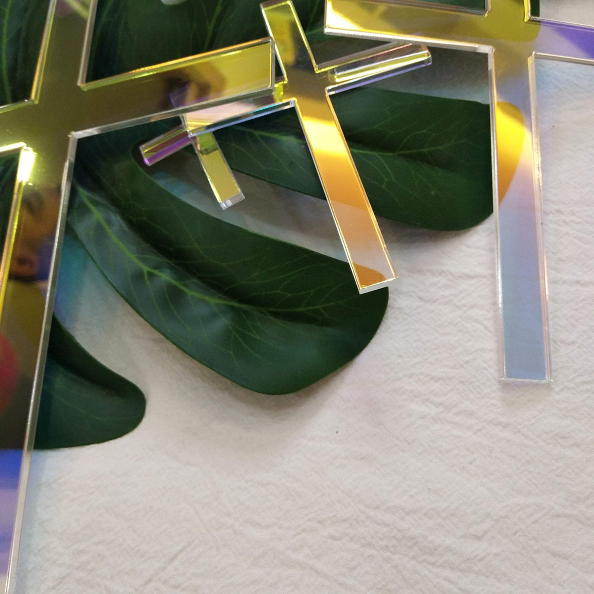 Acrylic Cross Cake Topper for Baptism & Religious Celebrations - 8 Inch Rainbow Cake Decoration for Weddings, Christenings & Easter Desserts