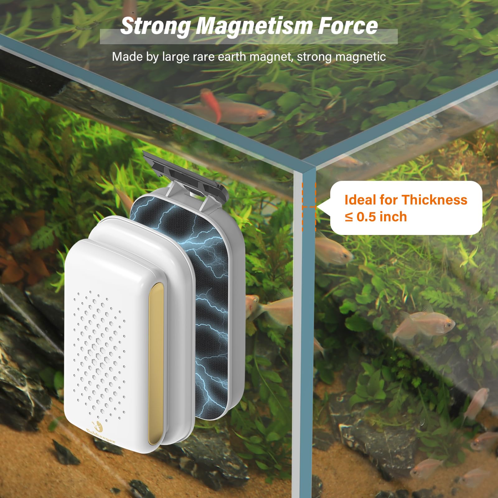 Magnetic Aquarium Cleaner for 1/2