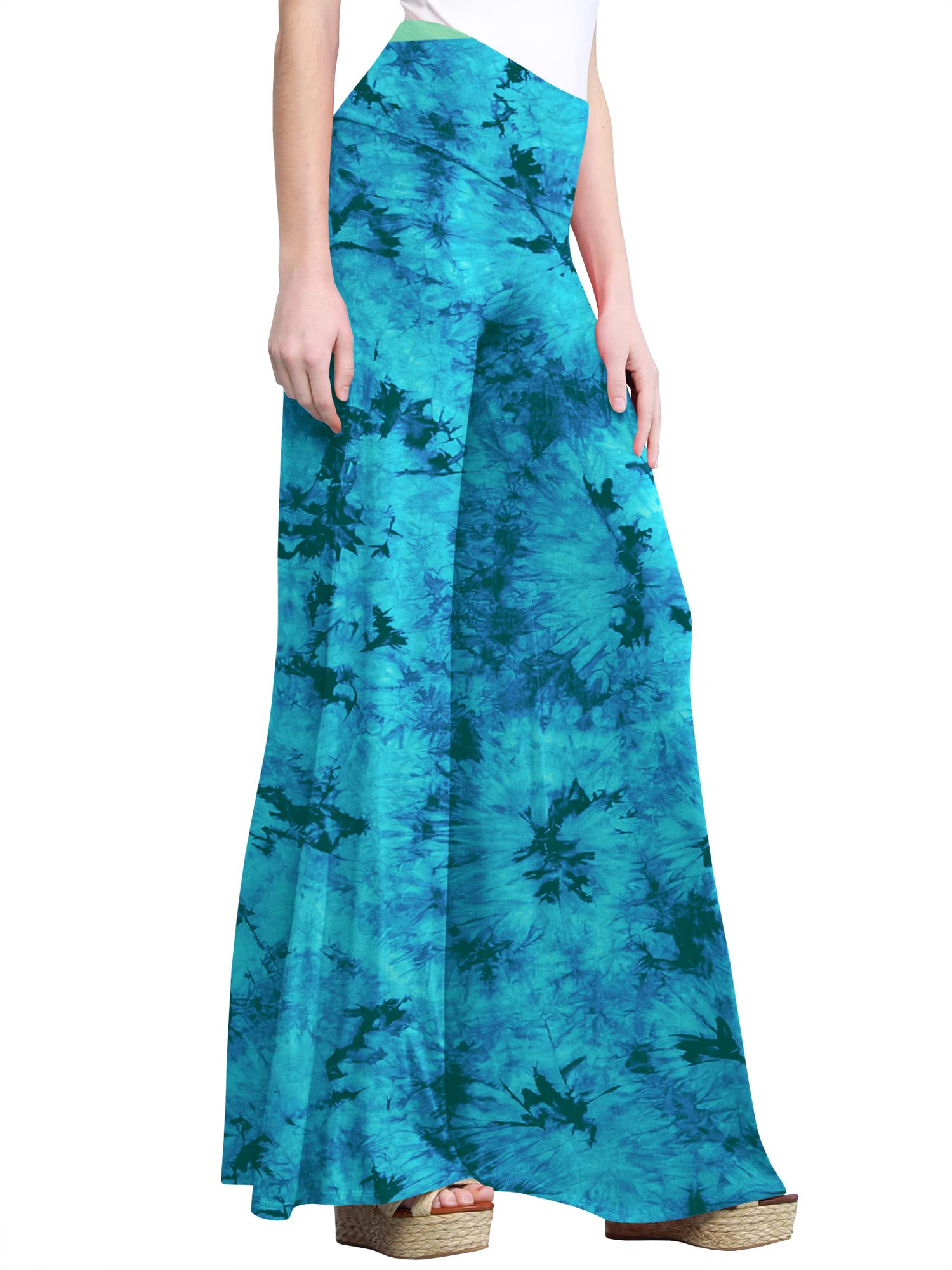 Trendy Women's Tie Dye Palazzo Pants - Comfortable Flowy Wide Leg Yoga Pants for Summer, Beach, Lounge & Boho Fashion