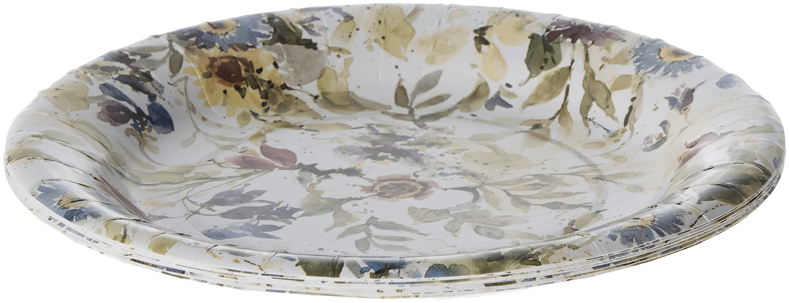 Boston International IHR 8-Inch Round Dessert Paper Plates, 8-Pack Floral Design - Perfect for Birthday Parties, Baby Showers & Wedding Receptions