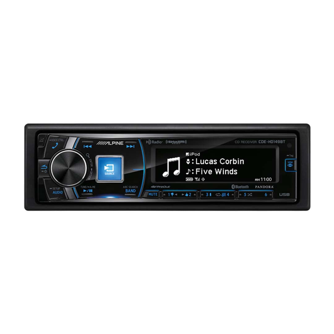Alpine CDE HD149BT Single DIN Bluetooth Car Stereo with USB & Aux Input - In-Dash MP3/CD Player for Cars, Trucks & SUVs - Hands-Free Calling & Music Streaming