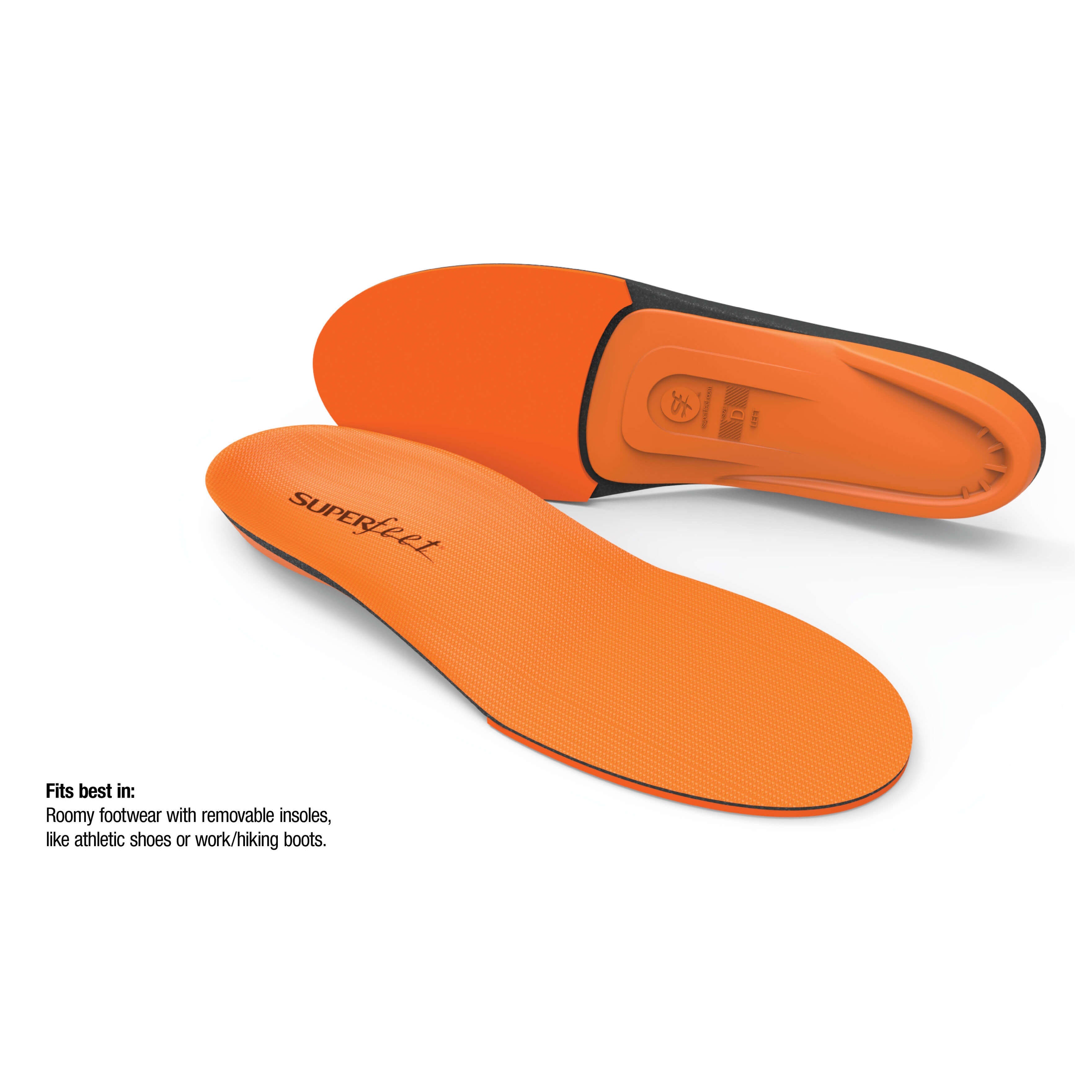 Superfeet Orange Premium Insoles – High Arch Support for Running, Hiking & Work Boots – All-Day Comfort & Pain Relief – Ideal for Athletes, Nurses & Outdoor Enthusiasts
