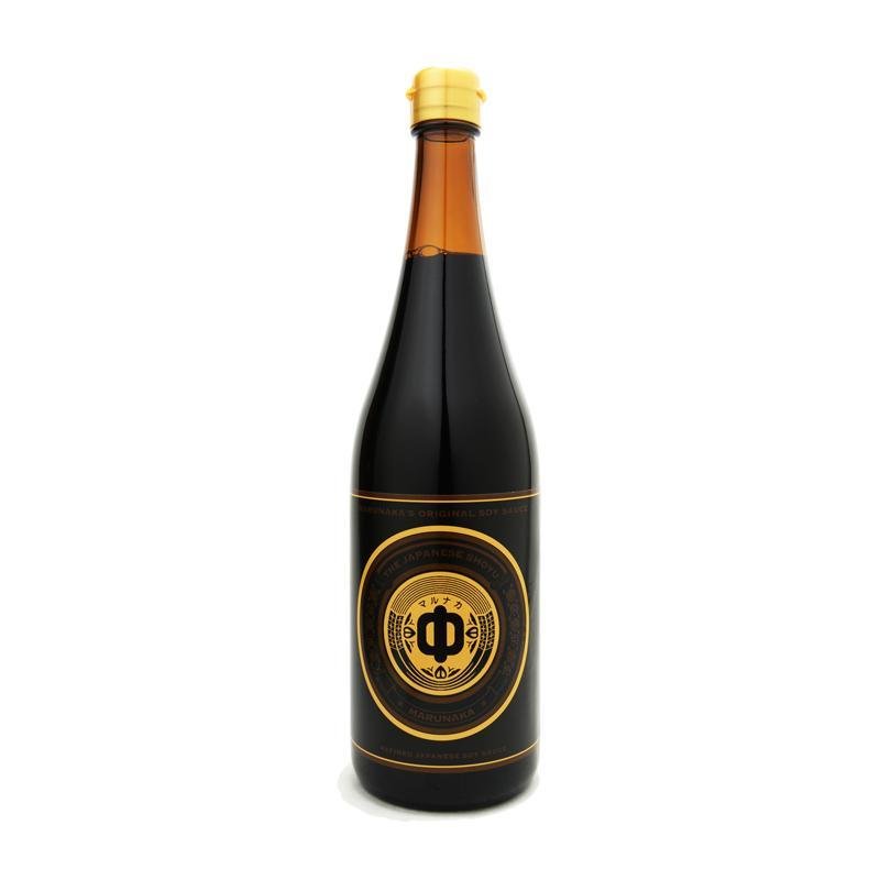 Premium Marunaka Shoyu Traditional Japanese Dark Soy Sauce - Authentic Black Label 720ml Bottle - Perfect for Sushi, Ramen & Asian Cooking