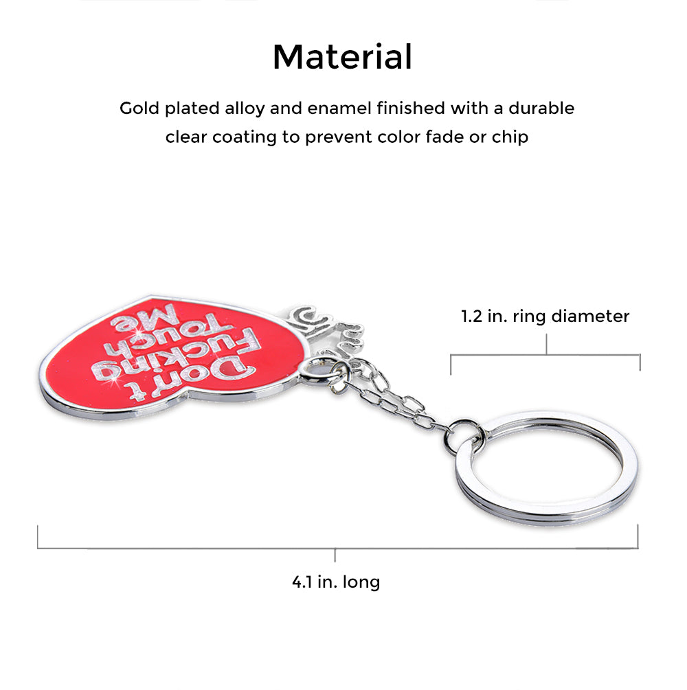 Don't Touch Me Keychain - Funny Novelty Keyring for Personal Space - Perfect for Gifts, Office, or Everyday Use