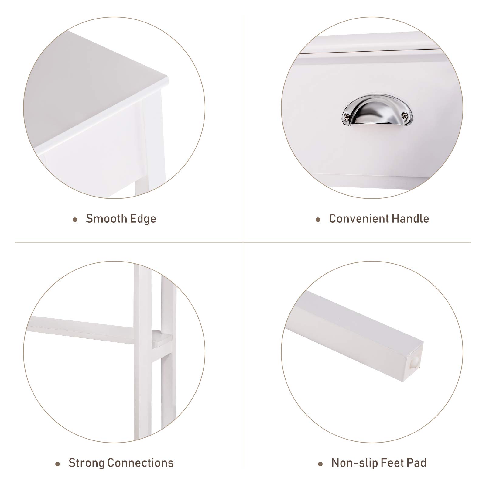 Giantex White Storage Cabinet with Drawer and Shelf - Perfect for Bedroom, Living Room, or Office Organization