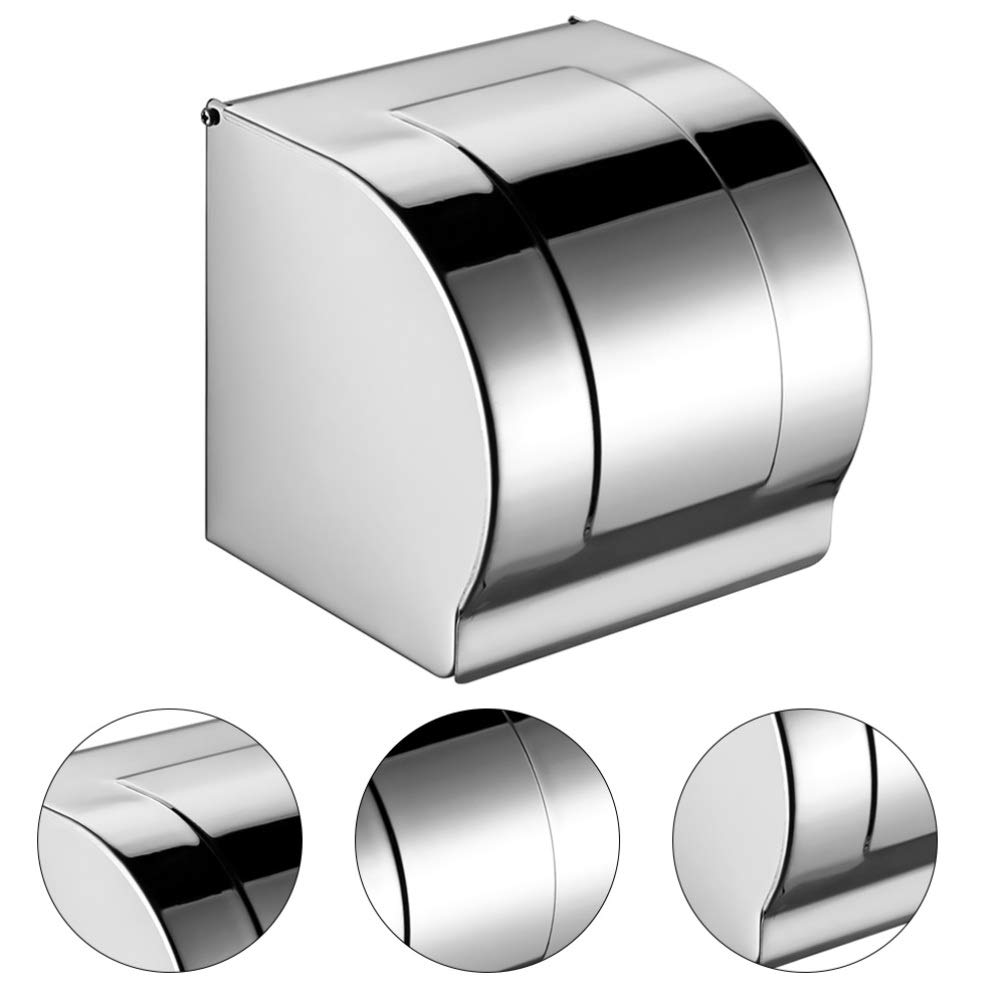 Hemoton 1-Pack Wall Mount Paper Towel Holder - No Drill Bathroom Tissue Roll Stand with Strong Adhesive for Kitchen, Bathroom & Office - Space Saving Toilet Paper Storage Solution