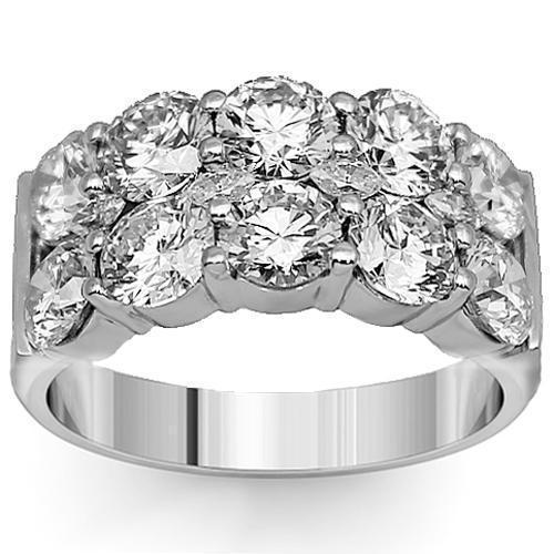 14K White Solid Gold Women's Diamond Wedding Ring Band 4.27 Carat Total Weight - Elegant Bridal Jewelry for Engagement, Anniversary & Special Occasions