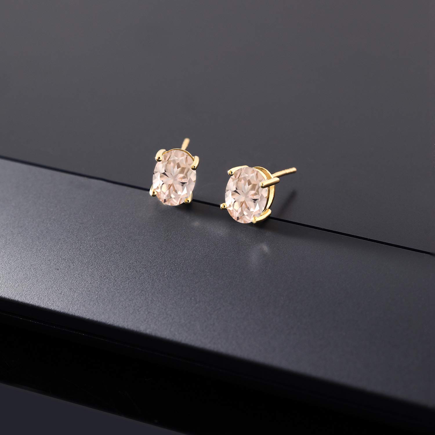 14K Gold 8X6MM Oval Birthstone Stud Earrings for Women & Men | Gemstone Jewelry Gift for Anniversary, Birthday, Mother's Day | Hypoallergenic & Tarnish-Free