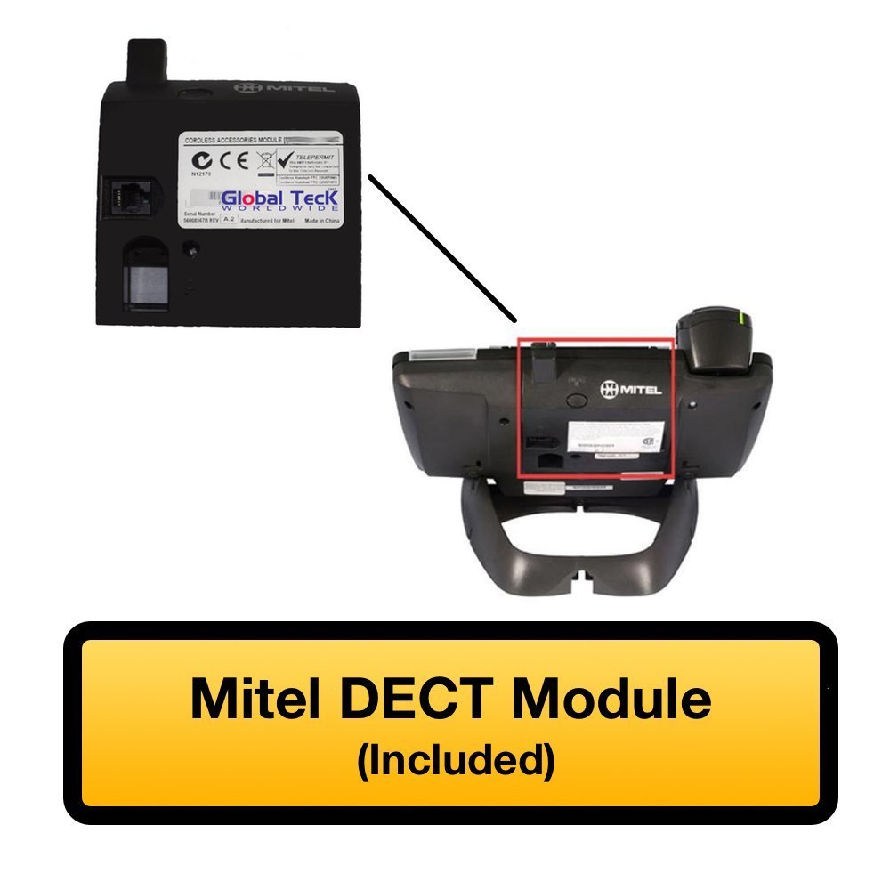Mitel DECT Wireless Headset for Business Communications - Hands-Free Office Headset with Noise Cancellation for Call Centers, Remote Work & Teleconferencing