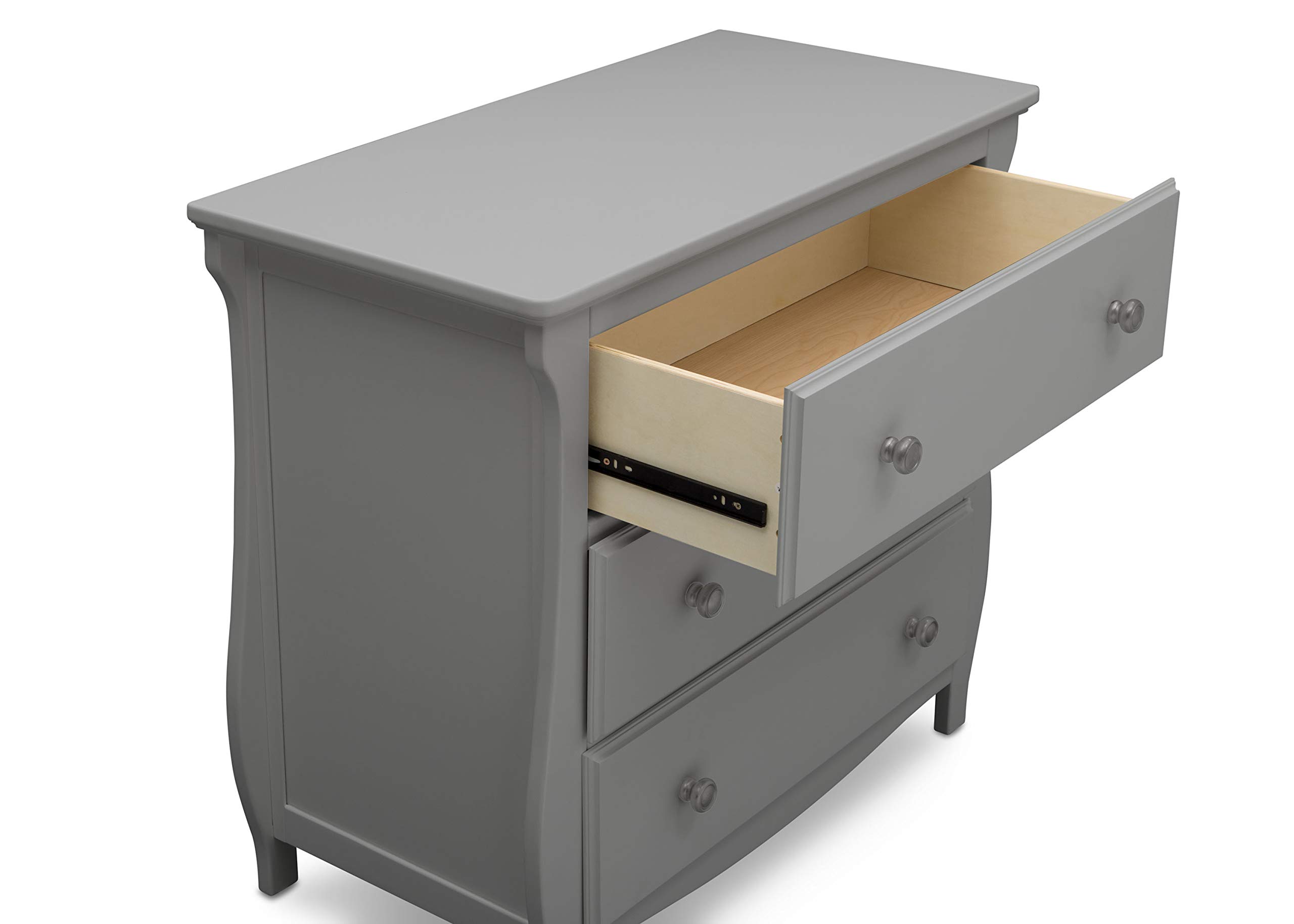 Delta Children Lancaster 3-Drawer Dresser with Changing Top - Greenguard Gold Certified Nursery Furniture, Gray - Perfect for Baby Room Organization & Diaper Changing Station