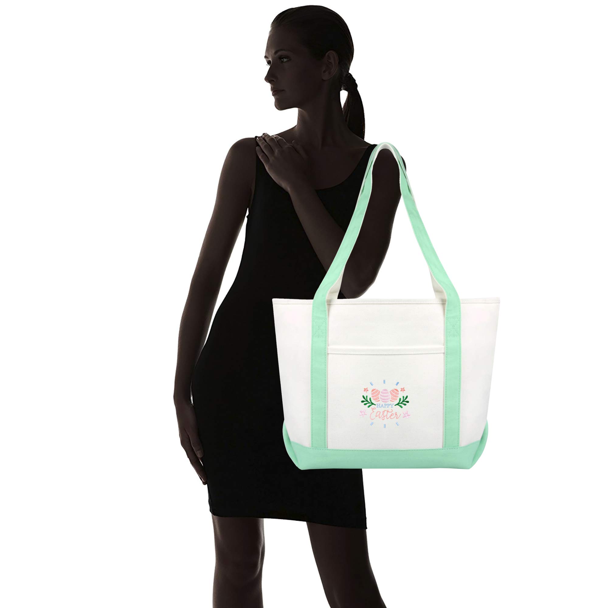 Easter Tote Bag for Women - Premium Embroidered Classic Shoulder Bag - Perfect for Easter Gifts, Church, Spring Outings & Shopping