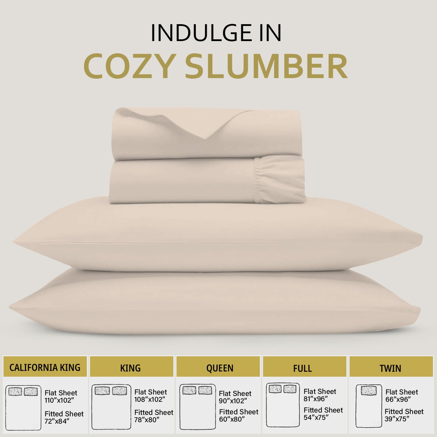 Luxury 1000 Thread Count Egyptian Cotton King Size Bed Sheets Set - 4 Piece Deep Pocket Cooling Hotel Quality (1 Flat Sheet, 1 Fitted Sheet, 2 Pillowcases) - Soft & Breathable for All-Season Comfort - Perfect for Master Bedrooms, Guest Rooms & Vacation Homes