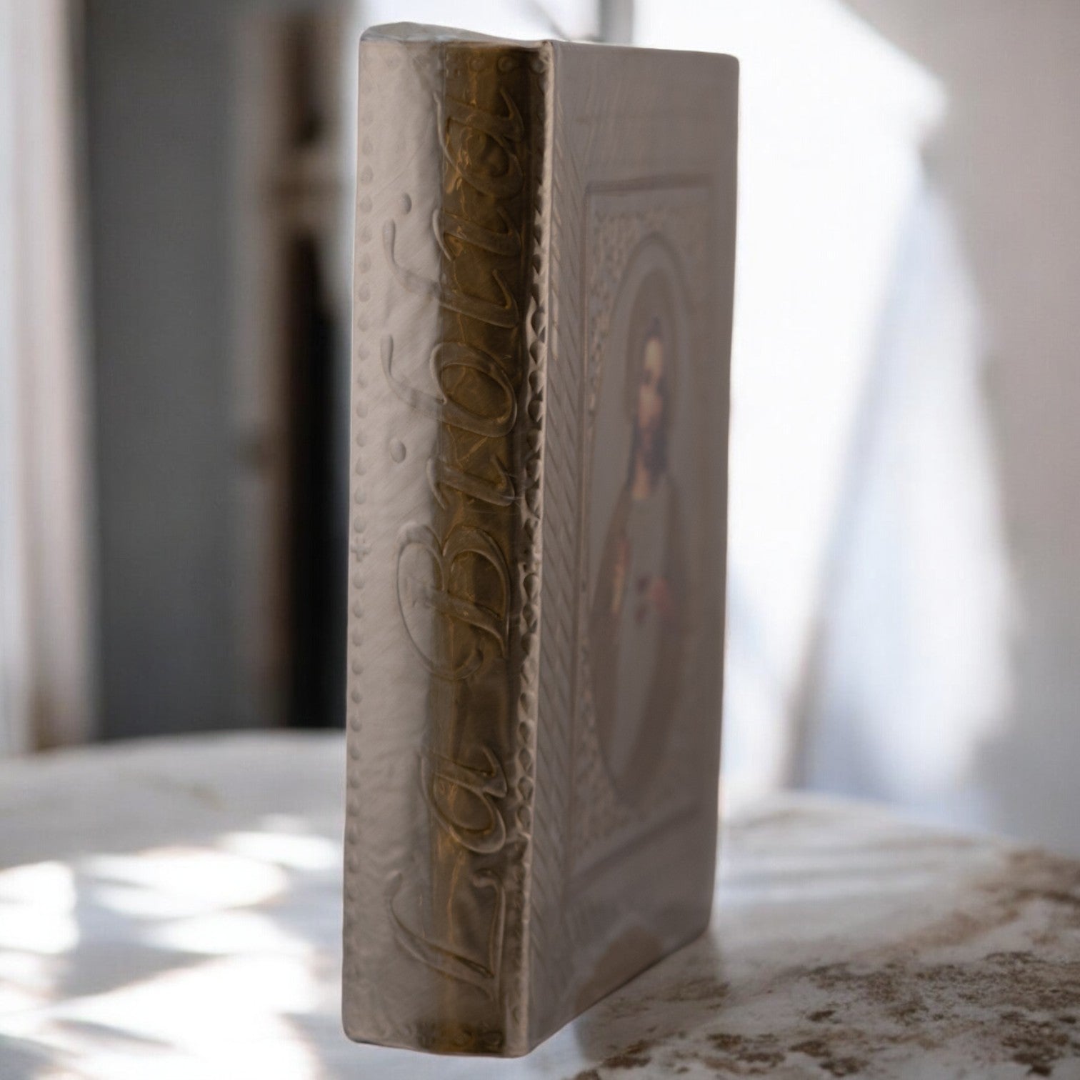 Handmade Embossed Metal Holy Bible - Large Gold Edition | Perfect for Gifts, Church Services & Home Decor
