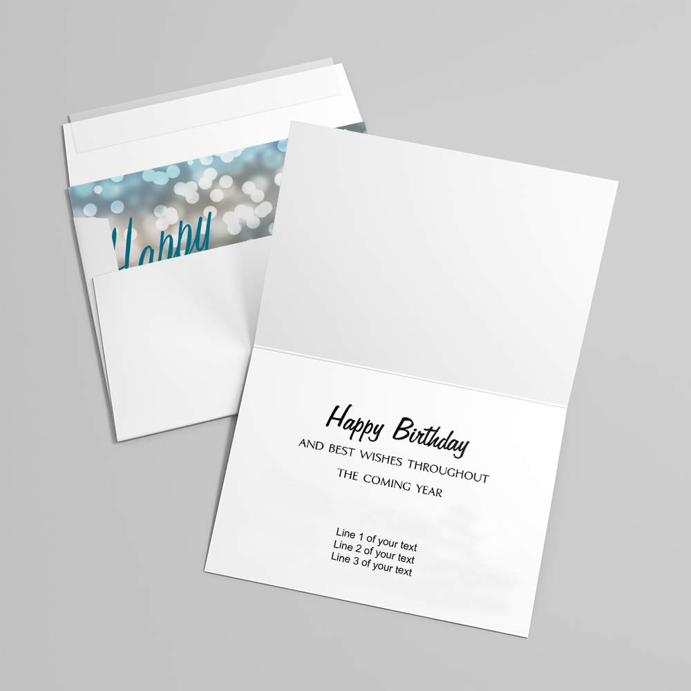 25 Custom Birthday Greeting Cards with Envelopes | Personalized Message Junior Cards Printed in USA | Perfect for Kids' Birthdays, Party Invitations & Special Occasions