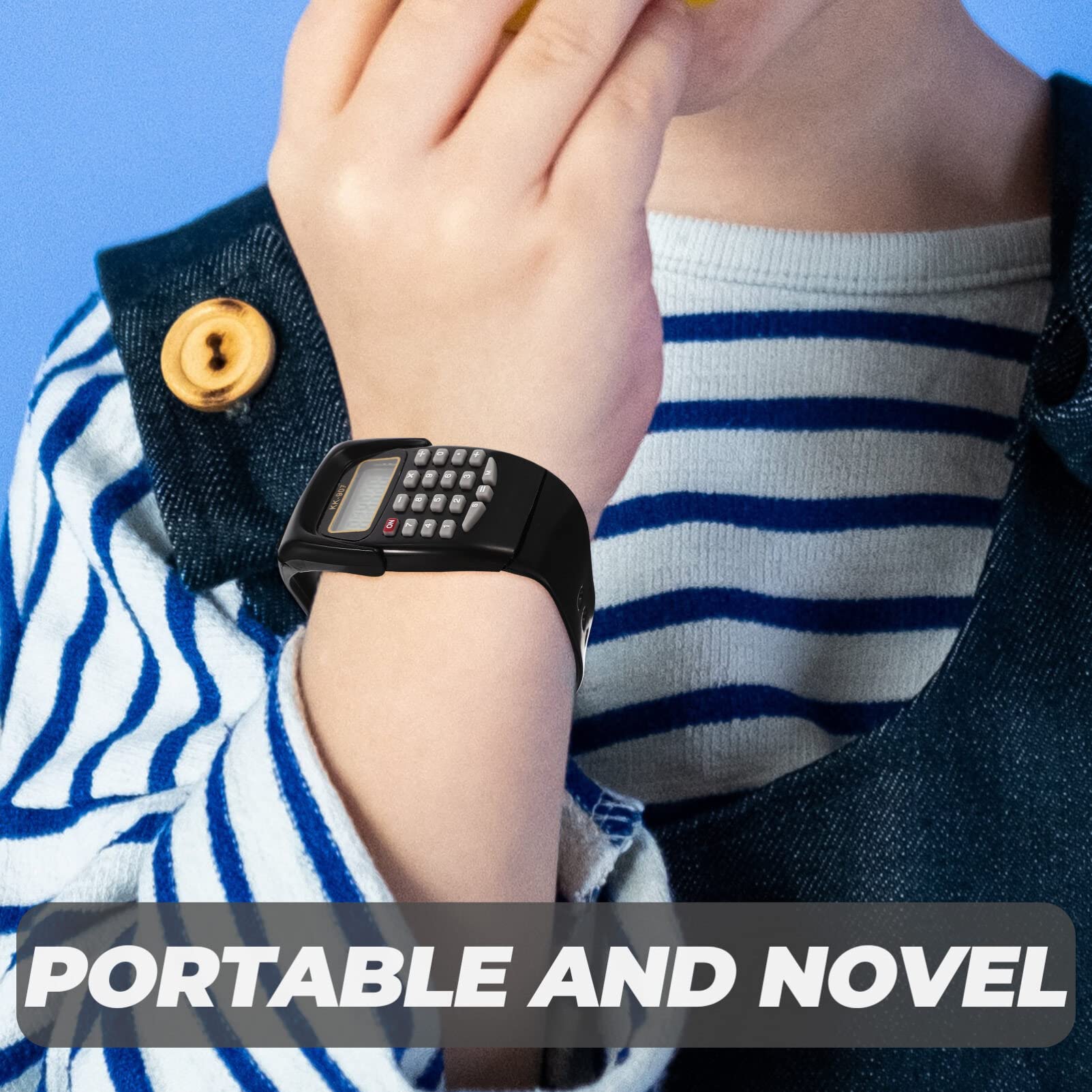 2-Pack Mipcase Digital Calculator Watch for Kids - Geometric Operation Wristwatch for Boys & Girls - Black Unisex Design - Perfect for School, Math Practice & Everyday Use