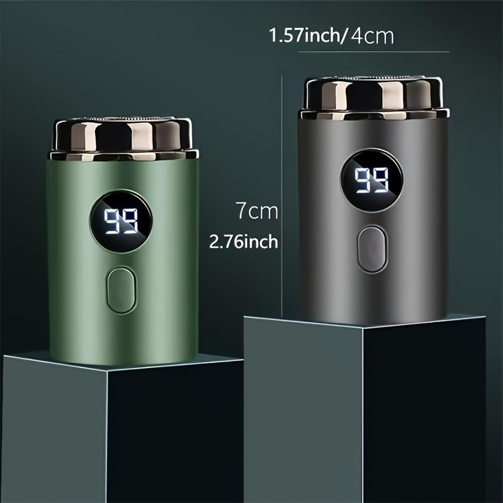 Timeatea Electric Razor for Men - IPX7 Waterproof USB Rechargeable Shaver with Digital Display, Portable Pocket Size Travel Shaver - Perfect for Home, Office & Gym Use (Gray)