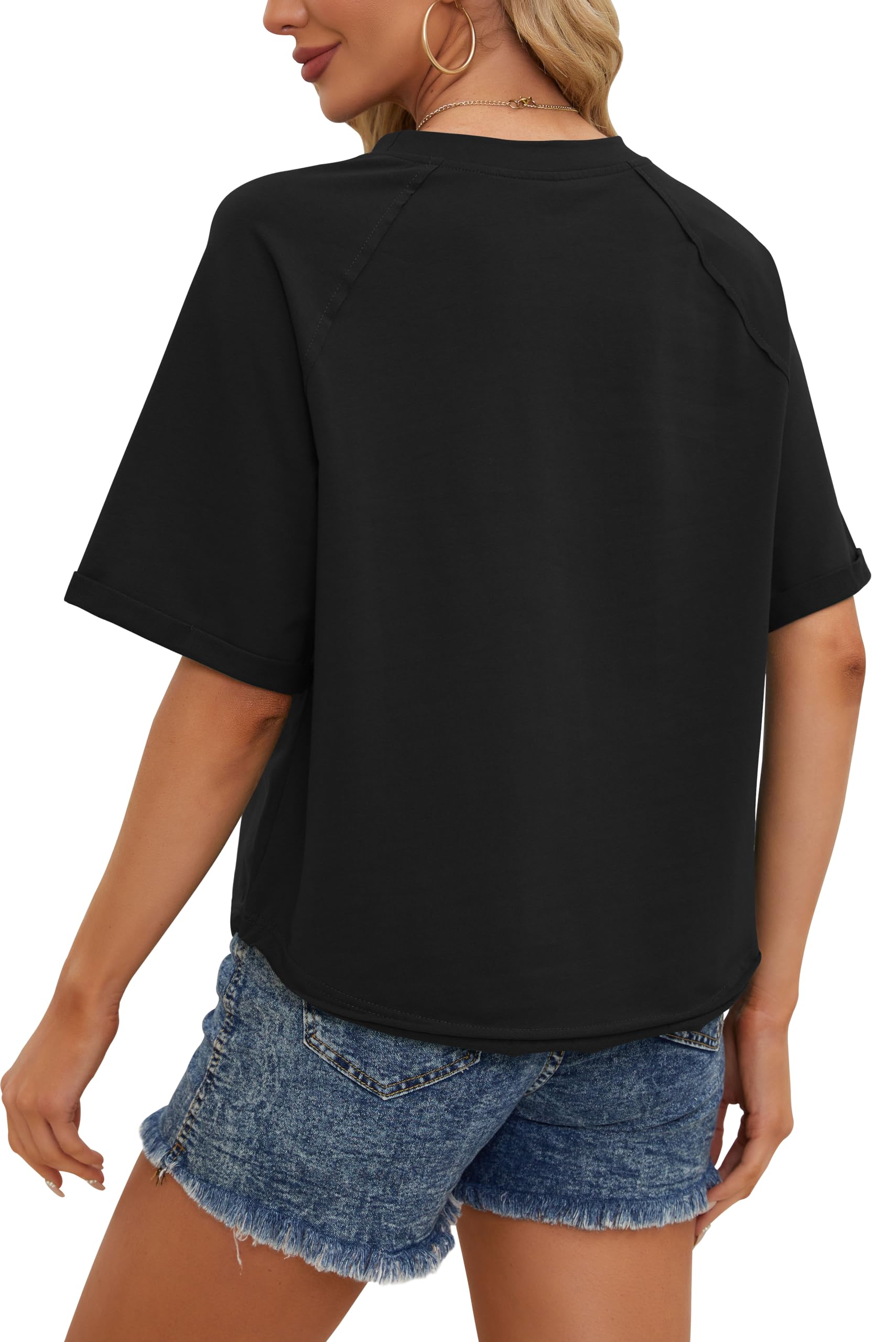 Women's Casual Short Sleeve T-Shirts - Loose Fit Crewneck Summer Tops 2024 | Comfortable Everyday Wear for Work, Travel & Outings