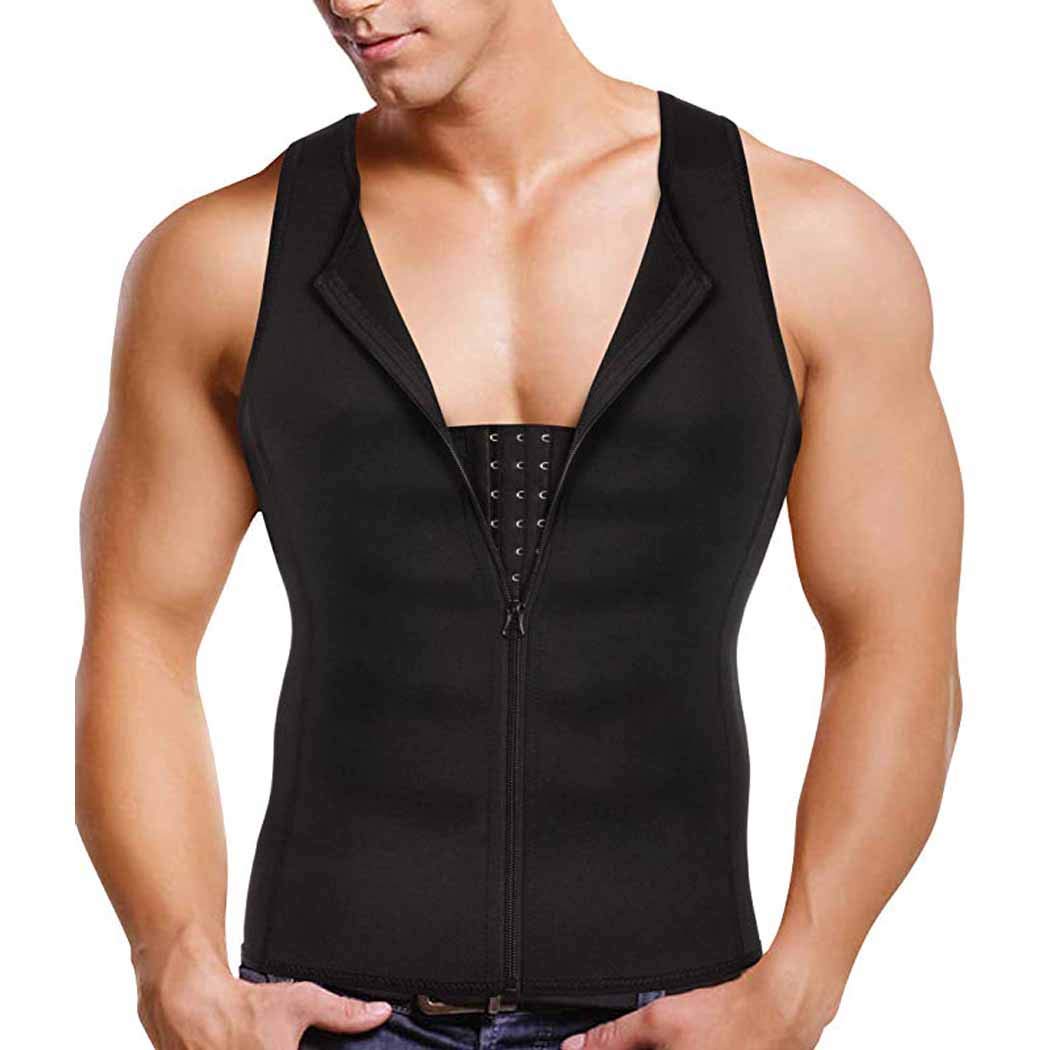 Gotoly Men's Waist Trainer Vest - Slimming Corset for Weight Loss, Workout Shirt with Zipper Closure, Body Shaper for Sports & Fitness | Perfect for Gym, Running & Daily Wear