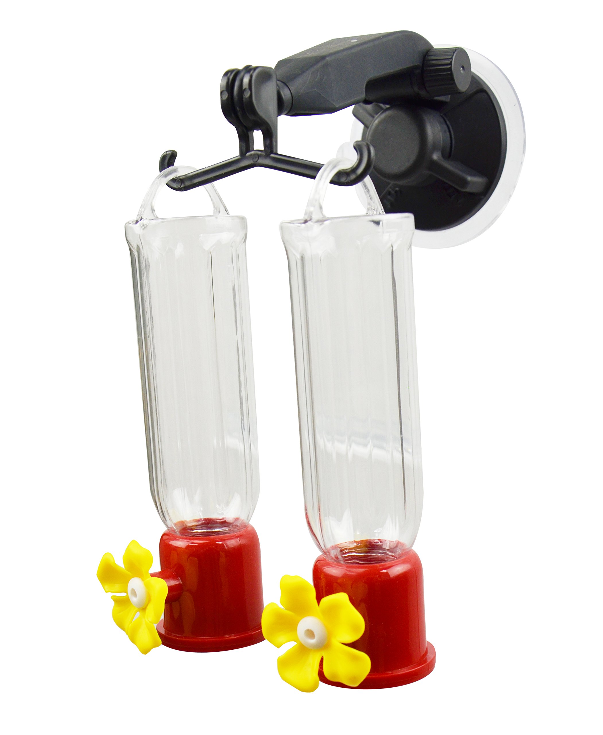 Red Carpet Studios 41254 Hummingbird Feeder with Double Window Hook - Attract Beautiful Hummingbirds to Your Garden or Patio