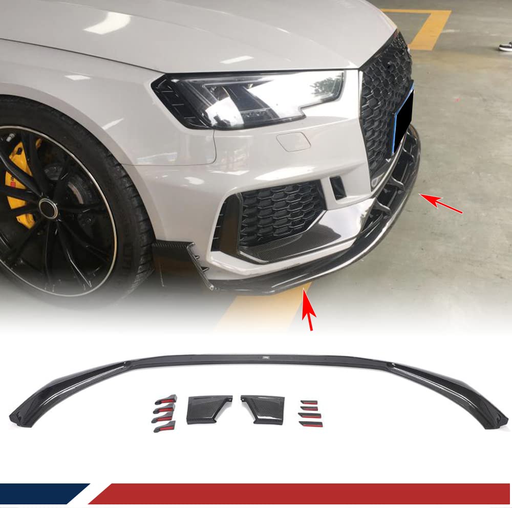 Carbon Fiber Front Bumper Lip for Audi RS4 2019 | OEM Style Chin Spoiler | Body Kit Upgrade | Enhanced Aerodynamics & Sporty Look | Perfect for Car Enthusiasts & Street Racing