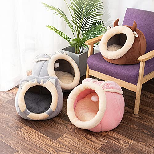 VALINK Pet Bed - Cute Cartoon Cat & Dog Bed with Removable Washable Cover, Comfortable & Breathable Puppy House for Small Pets - Perfect for Home, Travel & Indoor Use