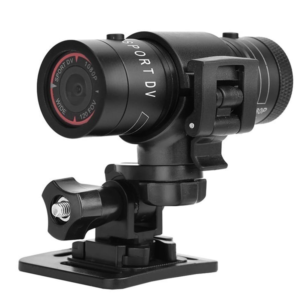 Suoumwa F9 Mini Sports Camera 1080P HD 200W Waterproof Action Camera for Motorcycle Helmet, Bicycle, Outdoor Riding - Easy to Install & Use for Adventure Sports, Vlogging & Extreme Activities
