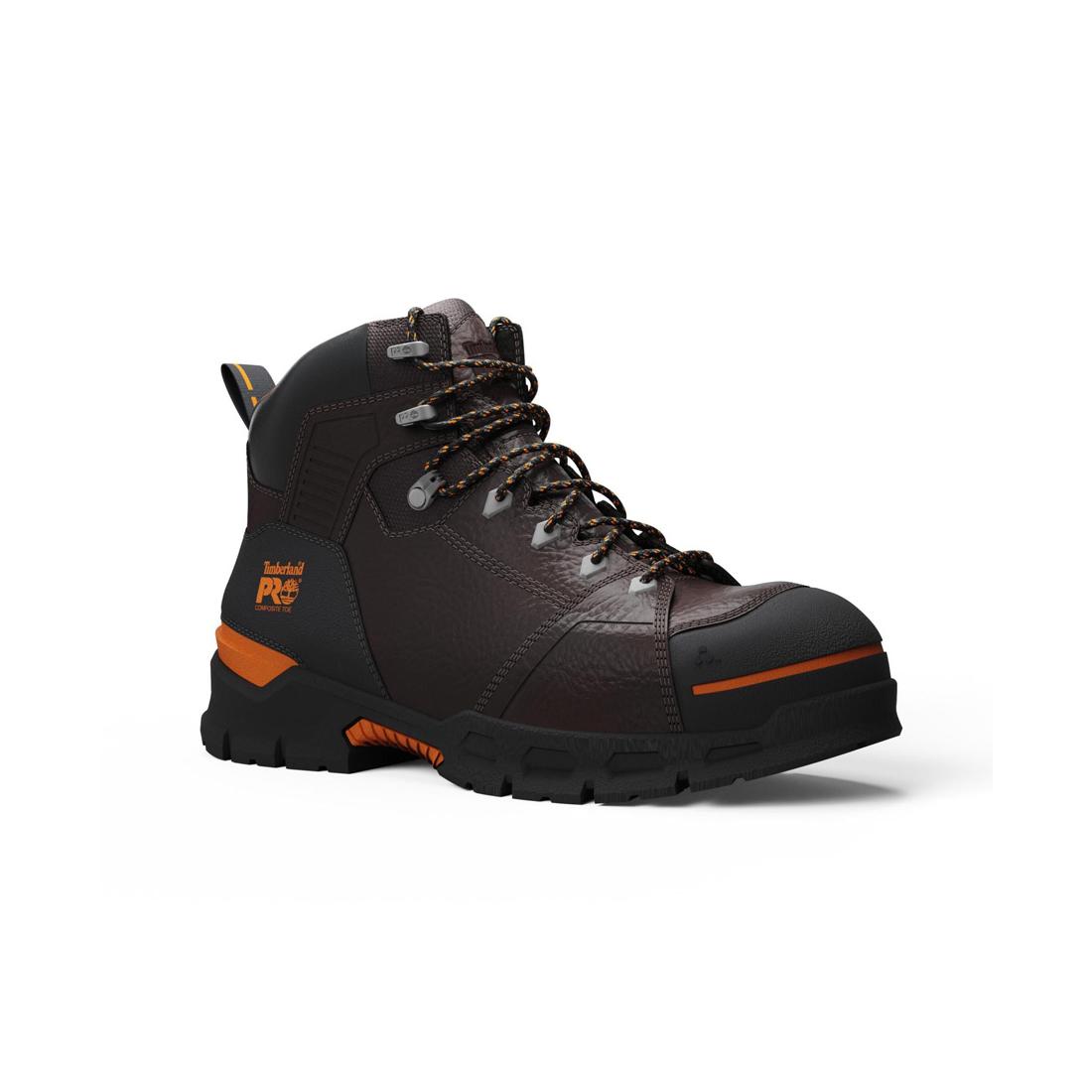Endurance EV 6 Inch Composite Toe Work Boots for Men - Brown Safety Shoes for Construction, Warehouse & Outdoor Work