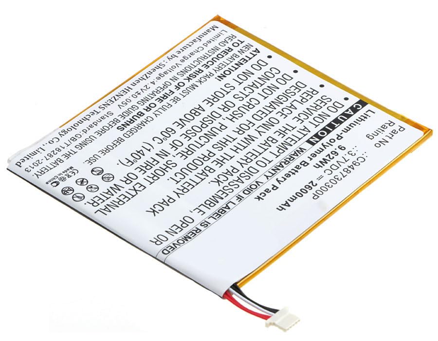 Synergy Digital Replacement Battery for Blu C948730300P Tablet - 2600mAh Li-Polymer High Capacity Battery (3.7V) - Perfect for Work, Travel & Home Use
