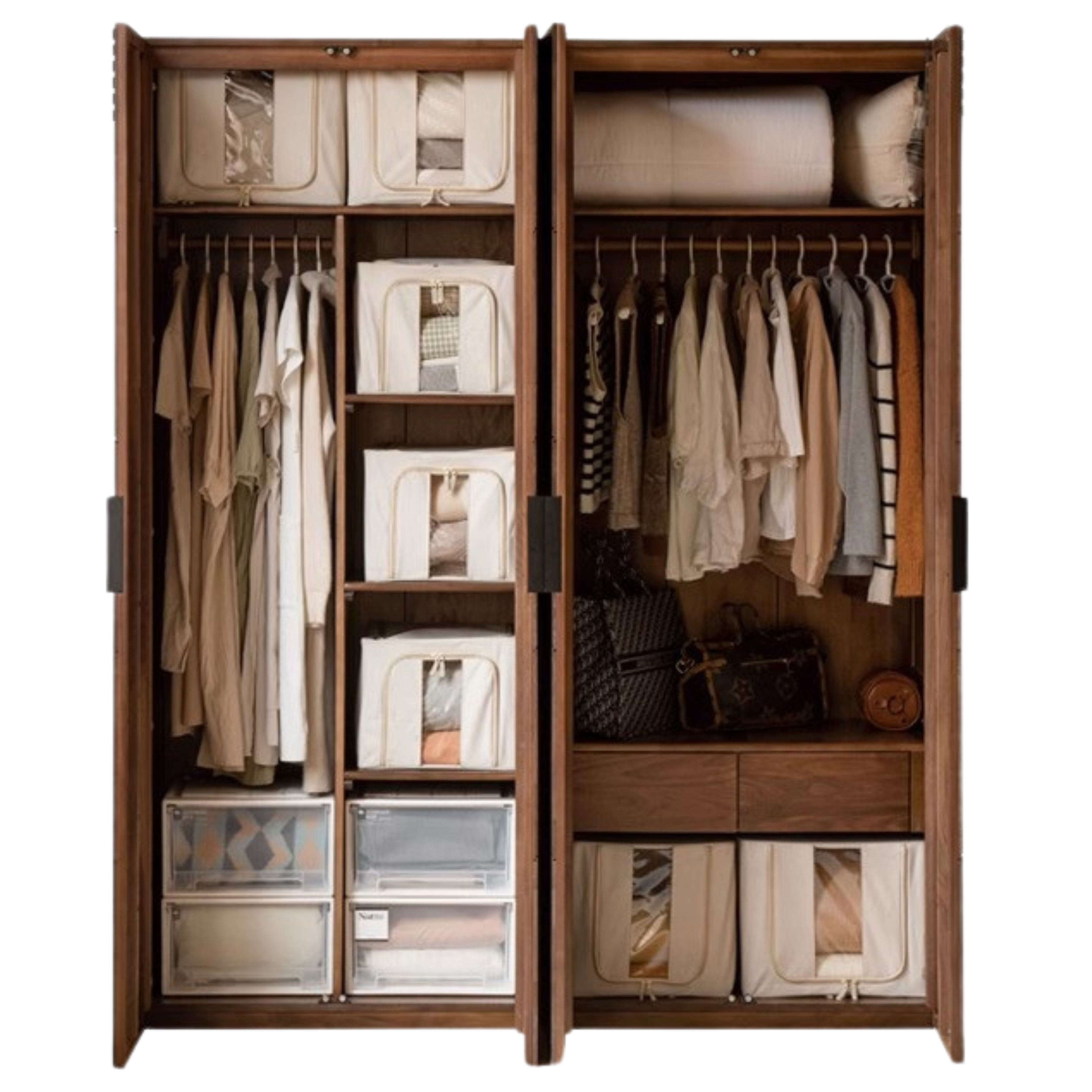70.9x23.5x86.6 inch / 180x59.8x220сm / Rich Dark Walnut color/  four-door E-style wardrobe