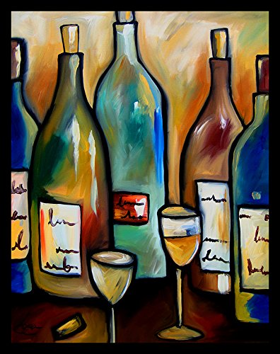 FRAMED Assorted Spirits by FidoStudio - 30x24 Inch Premium Giclee Art Print - Elegant Wall Decor for Restaurants, Wine Bars & Home - Perfect with Cabernet, Pinot & White Wine Glasses - Ideal for Dining Rooms, Living Spaces & Gift Giving