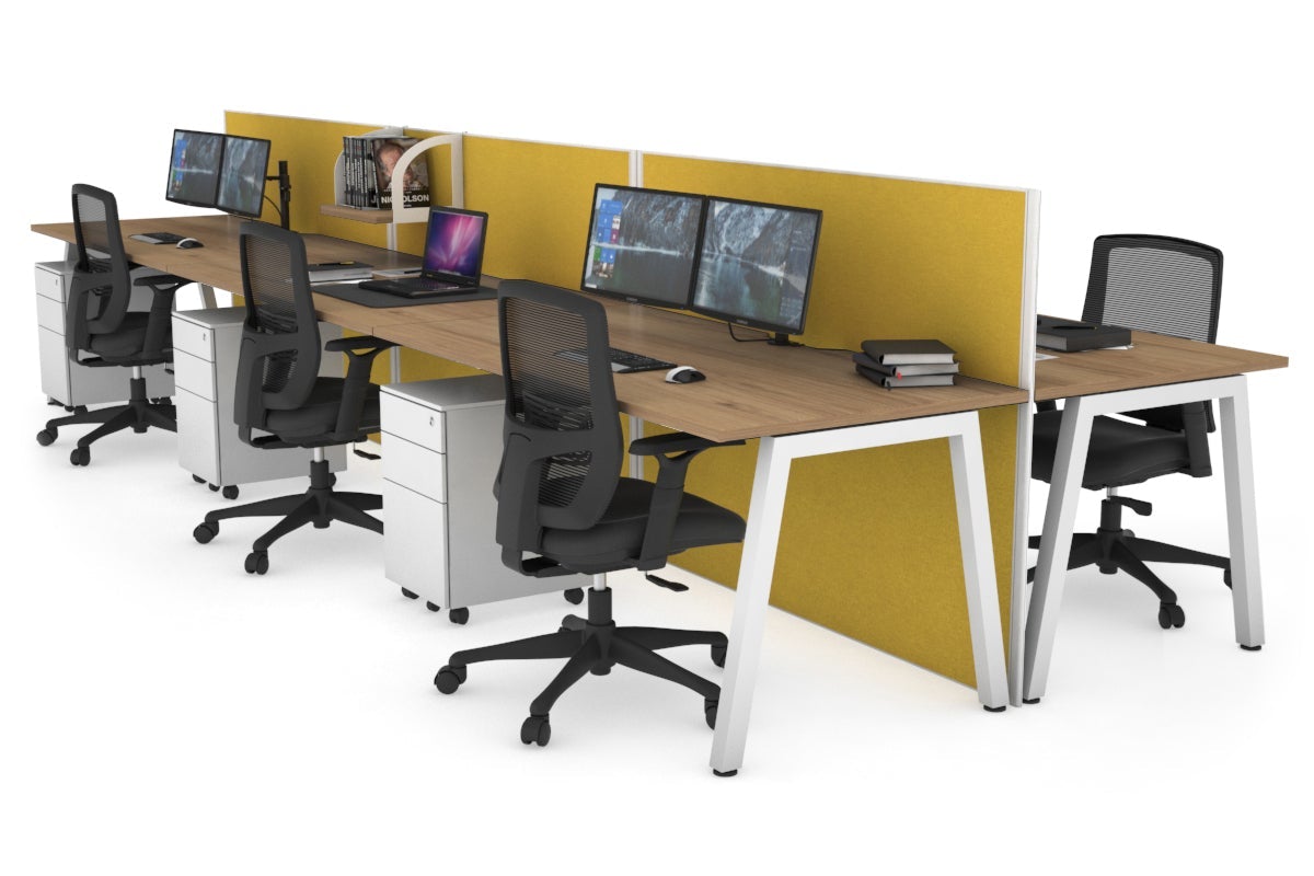 Horizon Quadro 6-Person Office Bench Workstation with Cable Management - 1600mm x 800mm (63