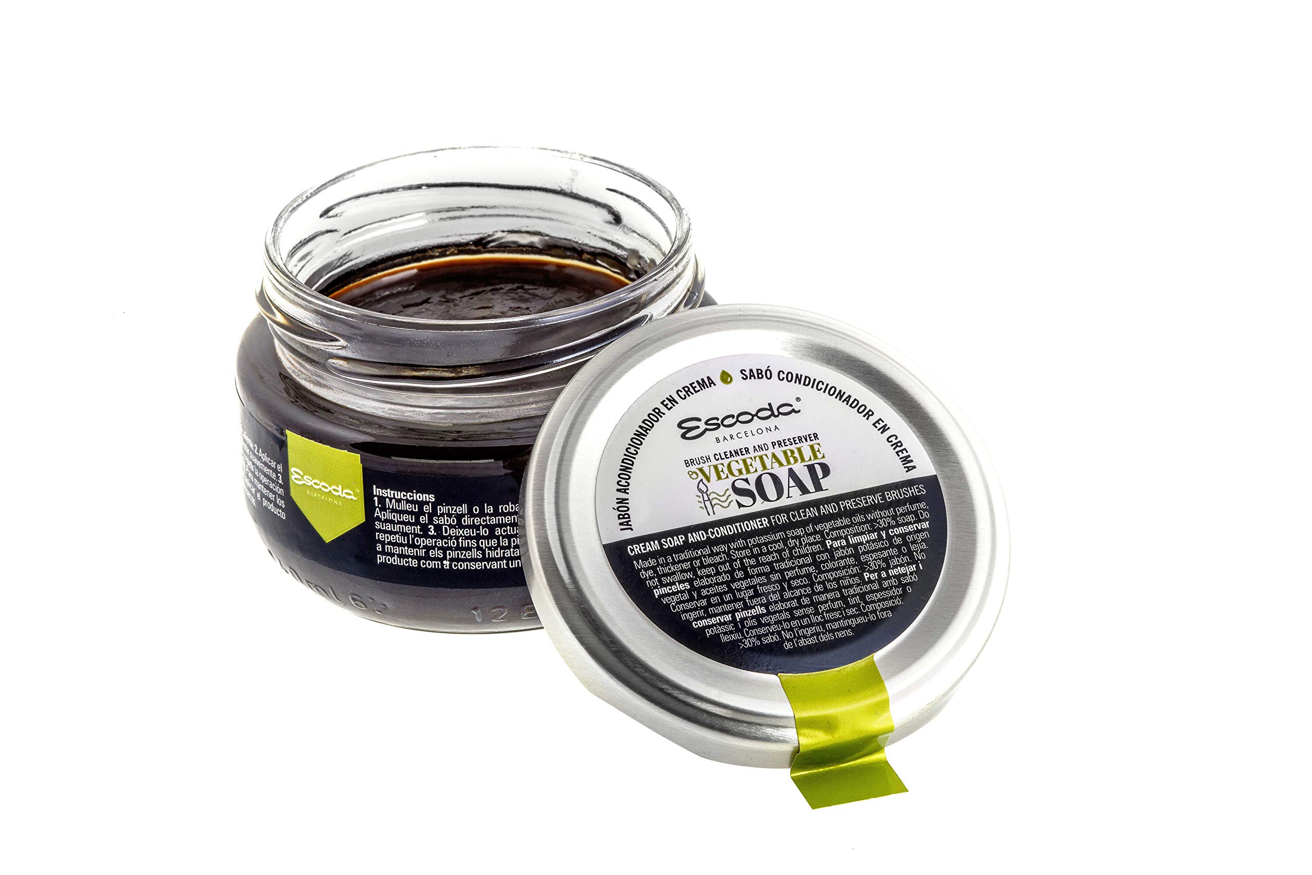 ESCODA Conditioning Brush Soap Cream - High Protection Between Uses, Handmade in Spain for Watercolor, Oil, Acrylic Painting & Natural Makeup Brushes (100g) - Ideal for Artists & Makeup Professionals to Clean & Maintain Brushes Between Sessions