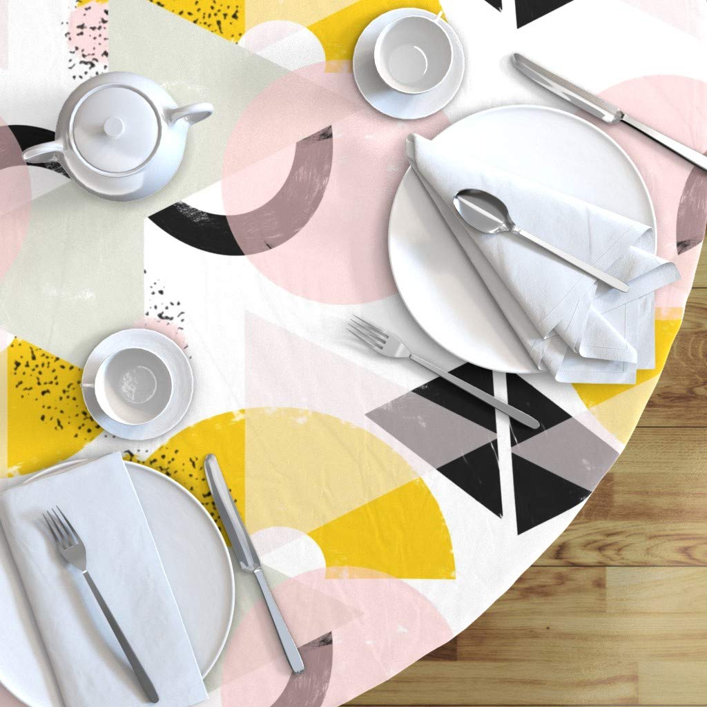 Custom Geometric Abstract Cotton Sateen Tablecloth 70