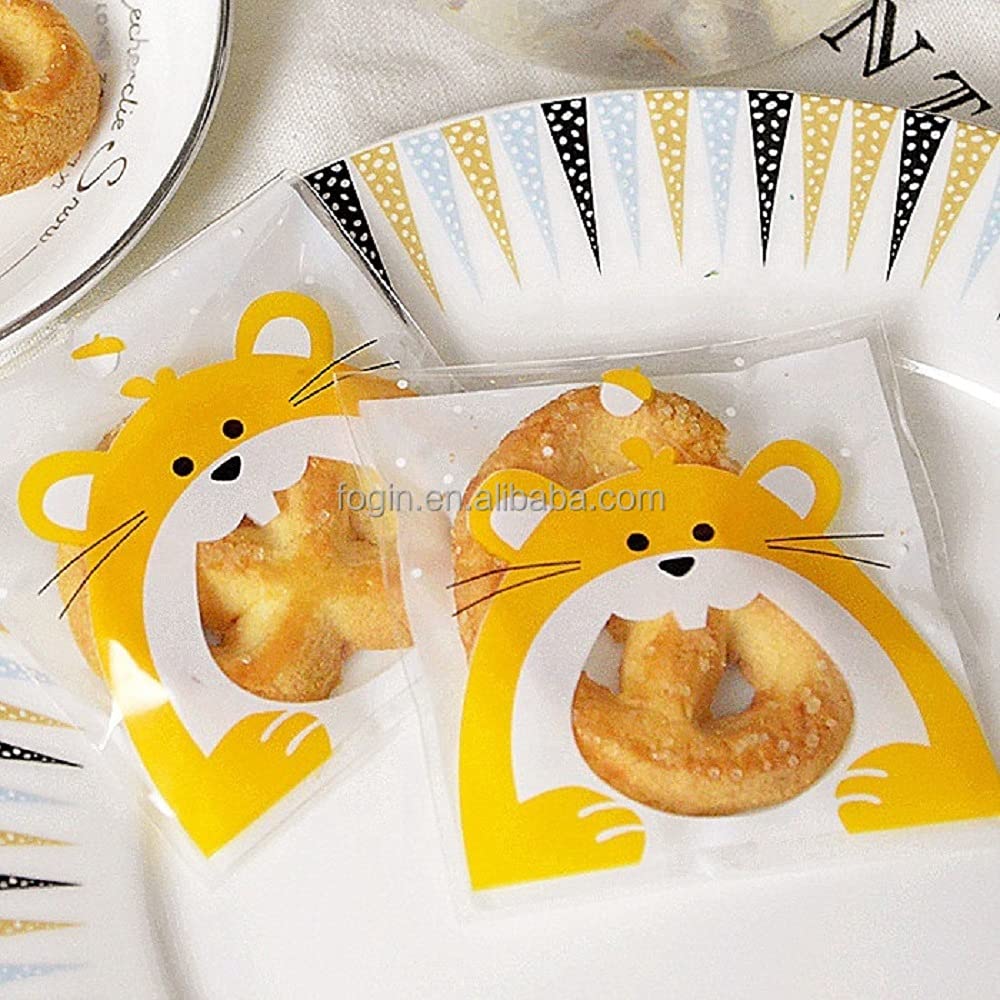 Chocozone 100-Pack Self-Adhesive Guddy Bags - Yellow Party Favor Bags for Cookies, Chocolates & Gifts | Perfect for Birthday Parties, Baby Showers & Wedding Favors