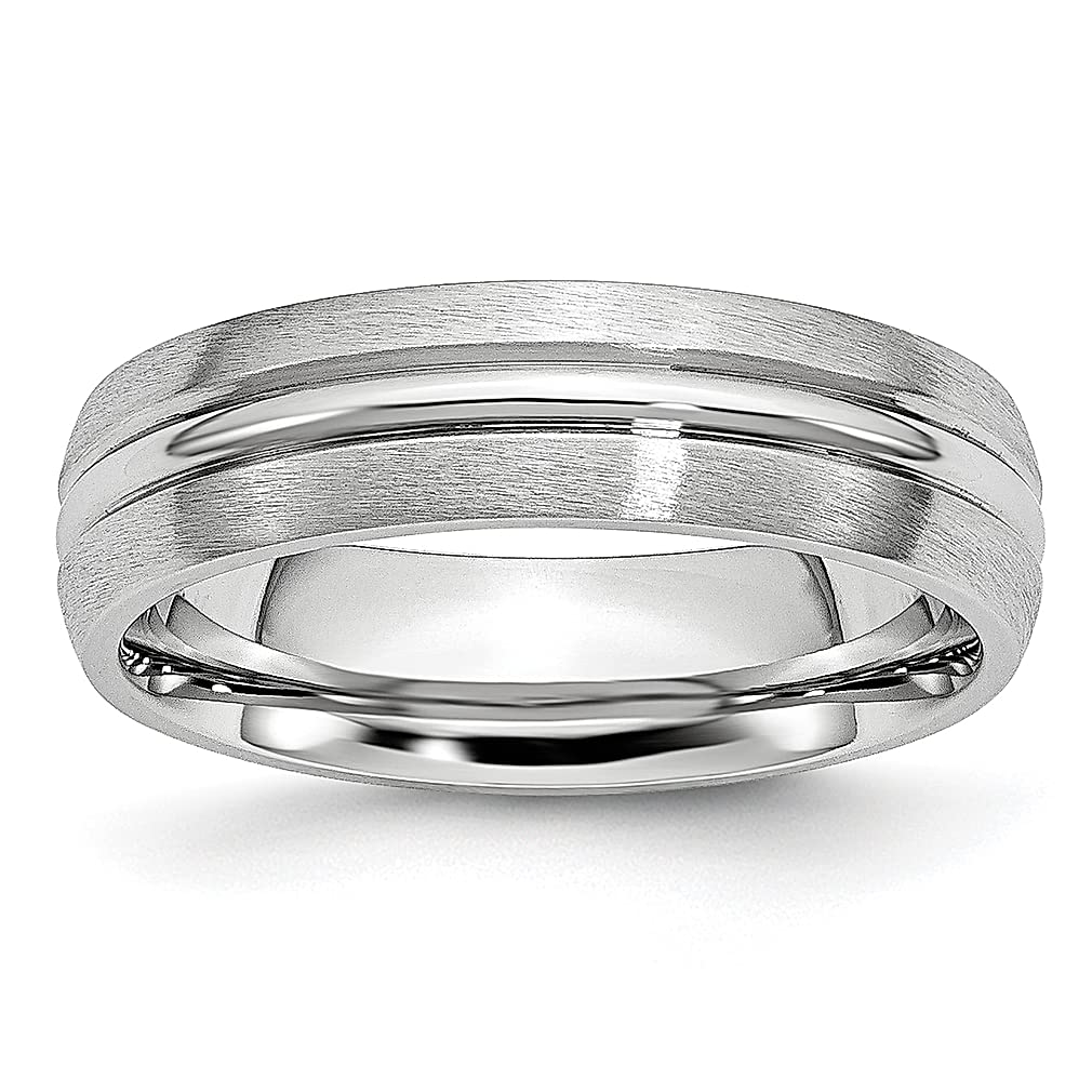 Cobalt 6mm Grooved Wedding Band Ring for Women - Durable & Hypoallergenic Jewelry Gift for Her - Perfect for Anniversaries, Engagements & Special Occasions
